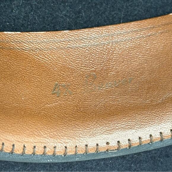 Vintage Wrangle Felted Calf Skin Band Cowboy Hat - BLACK - Picture 7 of 8